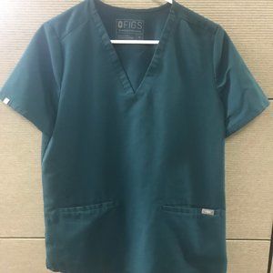 Figs Scrub Top Casma Medium Caribbean Blue